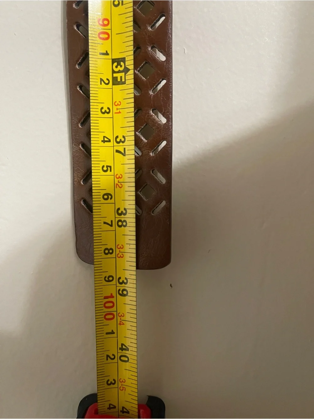 Boho Brown Laser-Cut Faux Leather Belt with Brass Buckle